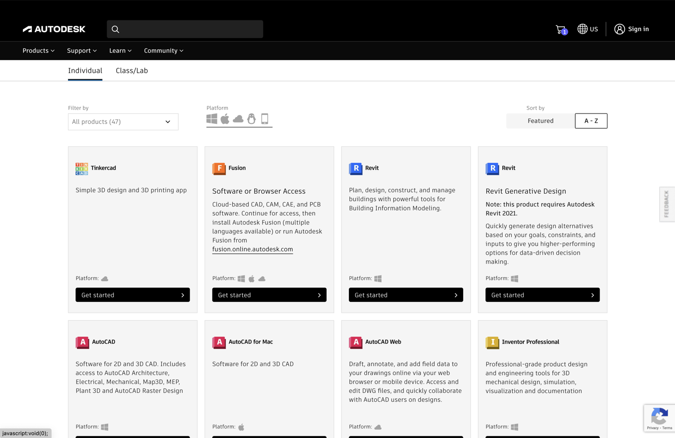 Educational access plan options organized by audience segment